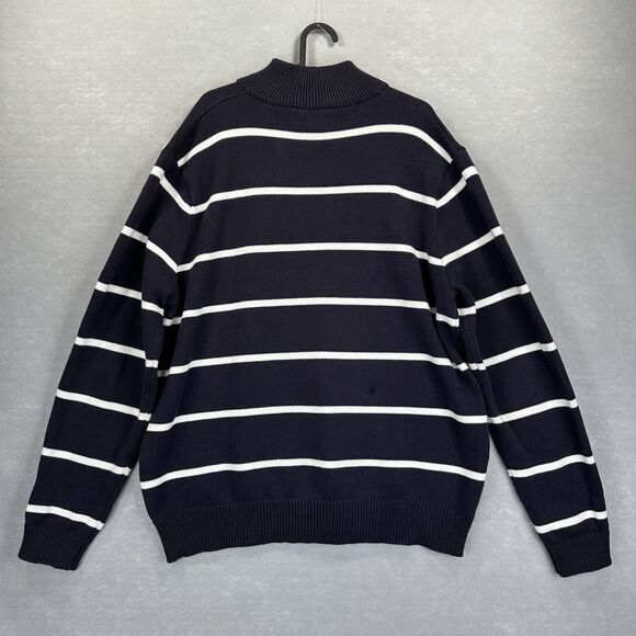 VTG Ralph Lauren Polo Jeans Co Striped 1/4 Zip Pullover Sweater RL Flag Size XL - Picture 7 of 10
